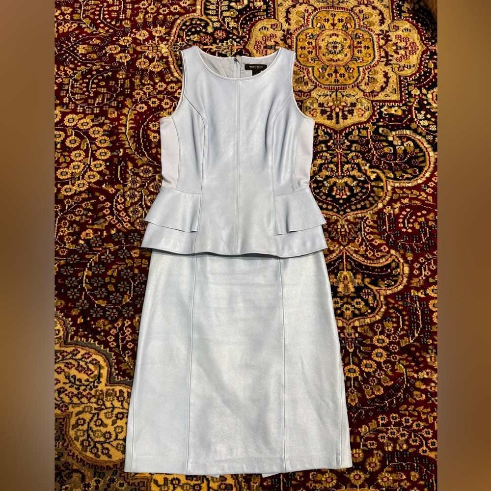 WHBM leather skirt, size 4, worn, but good condition. Matching top is available